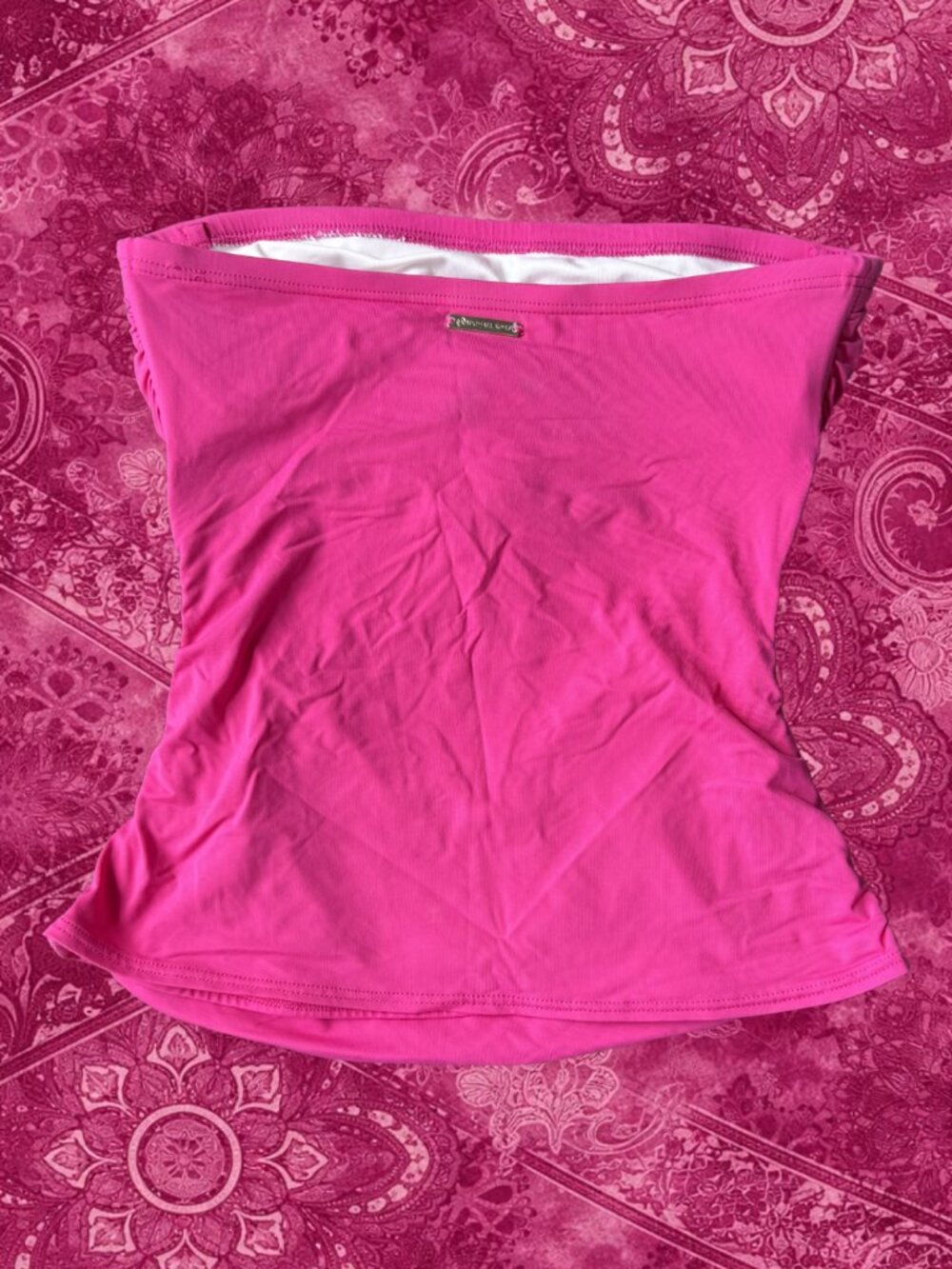 Michael Kors Hot Pink Strapless Tankini Top Bandeau Swim Festival Y2K - Picture 2 of 6